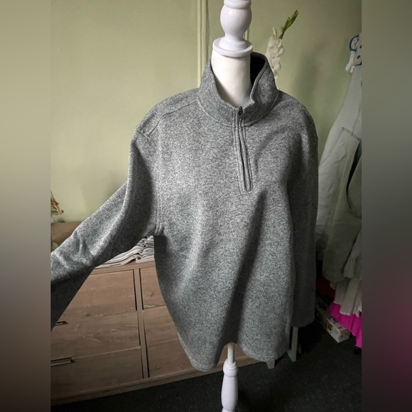IZOD Heather Grey Half-Zip Mockneck Long-Sleeve Pullover Thick Sweater Shirt XXL - Picture 12 of 16